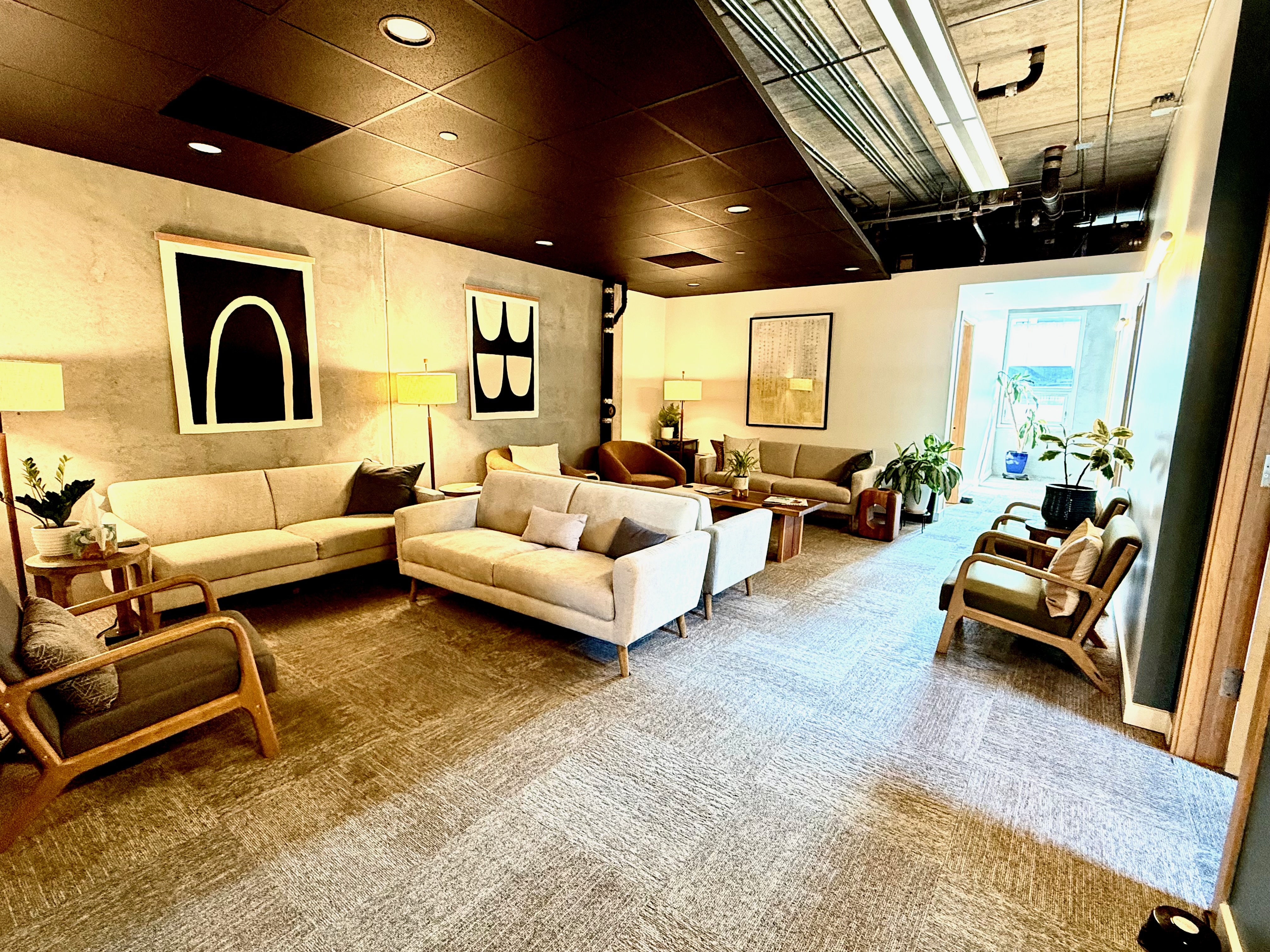 A spacious Seva counseling and collaboration area.